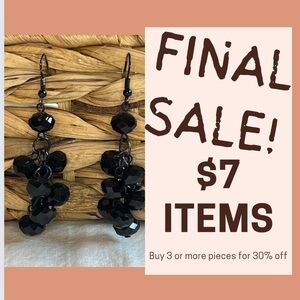 Beautiful black beaded drop earrings